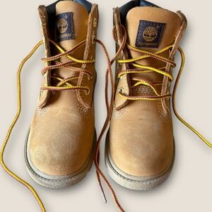 Timberland Brown Waterproof Boots with Yellow Laces
